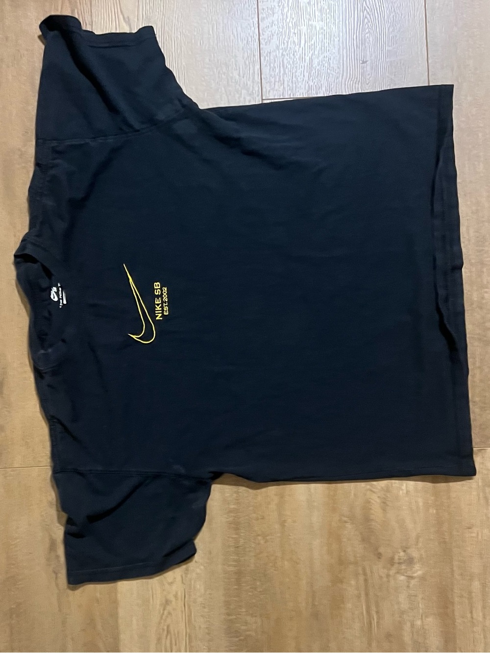 Nike Black Short Sleeve T-Shirt with Yellow Swoosh